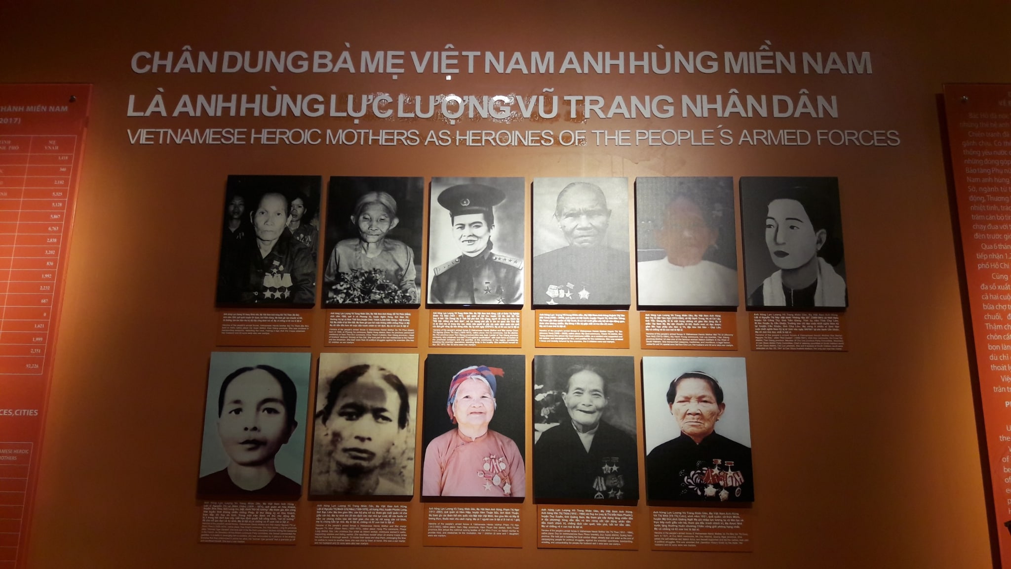 Chân dung của các Mẹ Việt Nam Anh hùng được trưng bày trang trọng trong bảo tàng